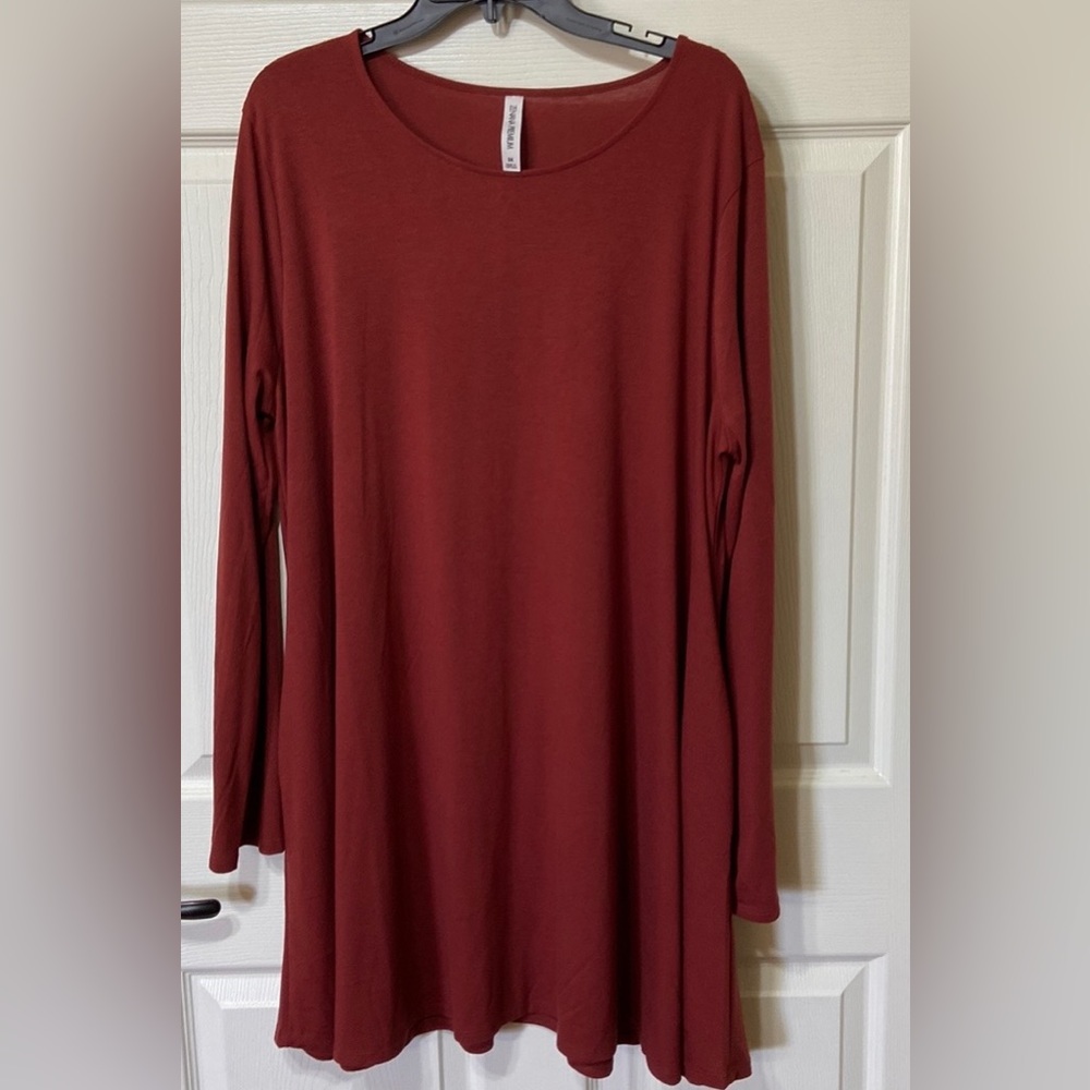 Zenana Premium cognac Swing dress